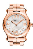 Chopard Happy Sport 36Mm 18K Rose Gold And Diamonds Automatic Watch 274808-5002 Silver / None