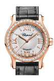Chopard Happy Sport 30Mm18K Rose Gold And Diamonds Automatic Watch 274893-5002 Silver