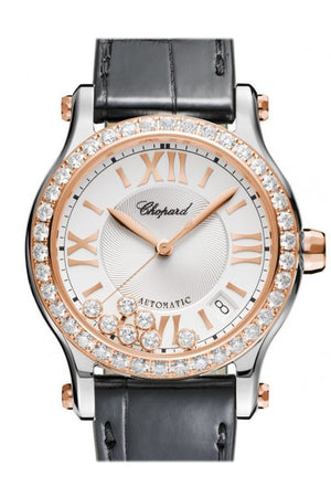 Chopard Happy Sport 36Mm Diamonds Bezel 7 Floating Inside Dial Watch 278559-6003 Silver / None