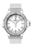 Hublot Big Bang White Dial Diamond Bezel White Rubber Unisex 38mm Watch 361.SE.2010.RW.1104
