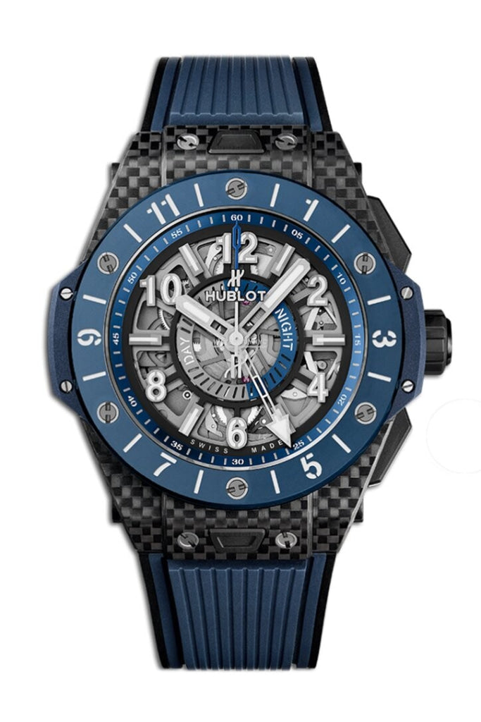Hublot Big Bang Unico Gmt Carbon Blue Ceramic Mens Watch 471.ql.7127.rx