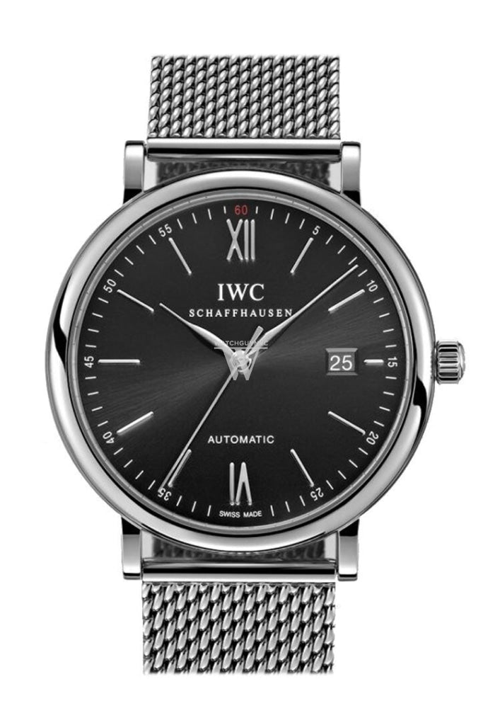 Iwc Portofino Black Dial Stainless Steel 40Mm Mens Watch Iw356506