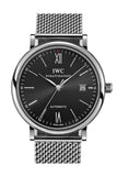 Iwc Portofino Black Dial Stainless Steel 40Mm Mens Watch Iw356506