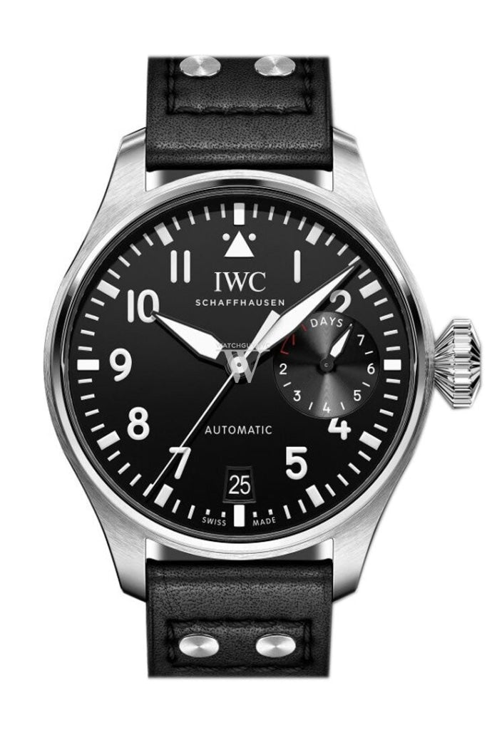 Iwc Big Pilot Black Dial Automatic 46Mm Mens Watch Iw500912 Silver