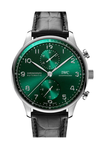 Iwc Portuguese Green Dial Stainless Steel Watch Iw371615