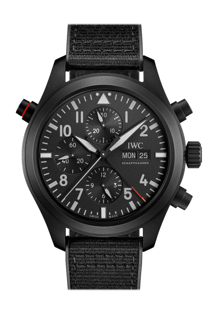 Iwc Pilot Double Chronogragh Black Dial Watch Iw371815