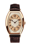 Patek Philippe Gondolo Silver Brown Dial 18Kt Rose Gold Leather Mens Watch 5098R