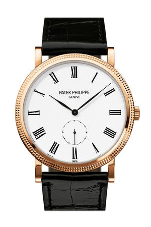 Patek Philippe Calatrava White Dial 18Kt Rose Gold Mens Watch 5119R-001