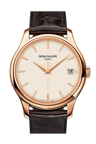 Patek Philippe Calatrava Mechanical Ivory Dial Leather Men’s Watch 5227R-001