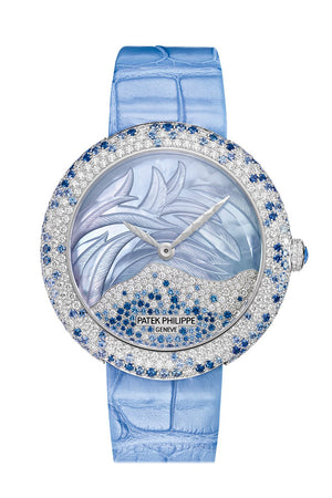Patek Philippe Calatrava Automatic Mother of Pearl and Blue Sapphire White Gold Ladies Watch 4899/901G-001 4899