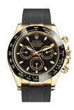 Rolex Cosmograph Daytona Black Dial Oysterflex Strap Mens Yellow Watch116518LN 116518
