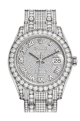 Rolex Pearlmaster 39 Diamond Pave Dial Bracelet White Gold Watch 86409Rbr