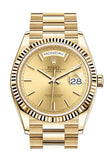 ROLEX Day-Date 36 Champagne Index Dial 18K Yellow Gold Watch 128238