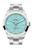 Rolex Oyster Perpetual 41 Turquoise Dial Oyster Bracelet Watch 124300