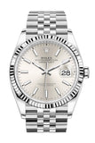 Rolex Datejust 36 Silver Stick  Dial Automatic Jubilee Watch 126234