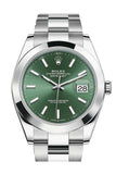 Rolex Datejust 41 Green Stick Dial Oyster Men's Watch 126300 126300-0019