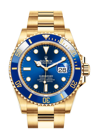 Rolex Submariner 41 Blue Dial Blue Ceramic Bezel 18K Yellow Gold Bracelet Automatic Men's Watch 126618LB New Release 2020