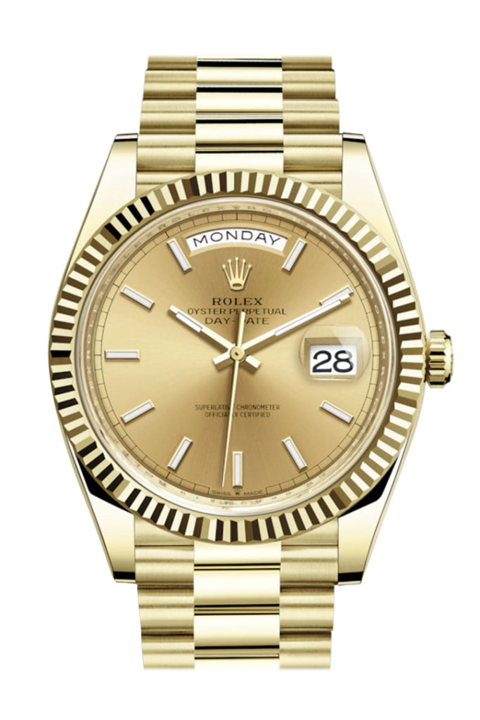 Rolex Day-Date 40 Champagne Dial 18K Yellow Gold President Automatic Men’s Watch 228238