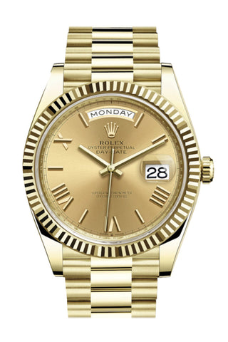 Rolex Day-Date 40 Champagne Roman Dial 18K Yellow Gold President Automatic Men’s Watch 228238