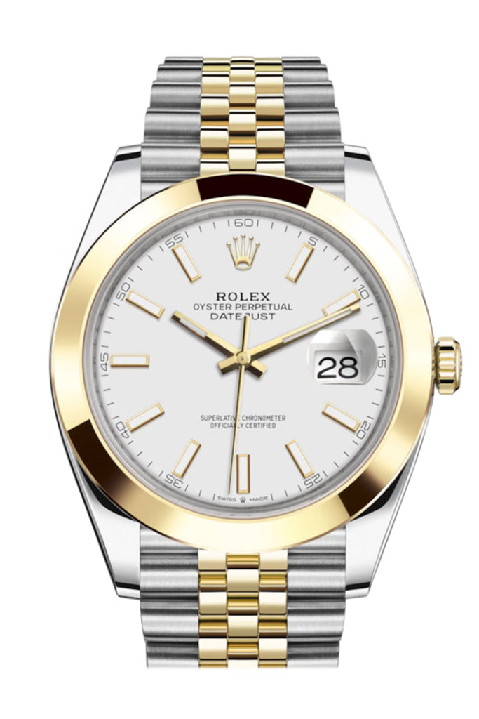 Rolex Datejust 41 White Dial Steel And 18K Yellow Gold Jubilee Men’s Watch 126303