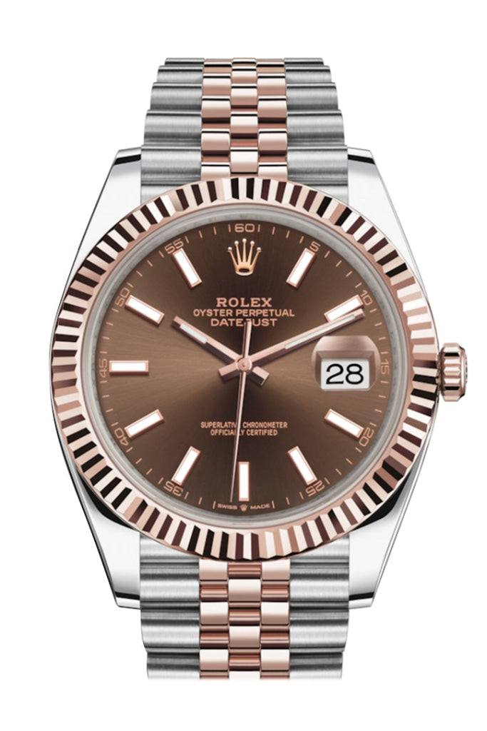 Rolex Datejust 41 Chocolate Dial 18K Rose Gold And Steel Men’s Watch 126331