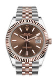 ROLEX Datejust  41 Chocolate Dial 18K Rose Gold and Steel Men's Watch 126331