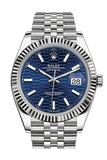 Rolex Datejust 41 Blue Fluted Dial White Gold Jubilee Men's Watch 126334 126334-0032