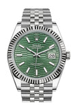 Rolex Datejust 41 Green Fluted Dial  White Gold Jubilee 126334 126334-0030