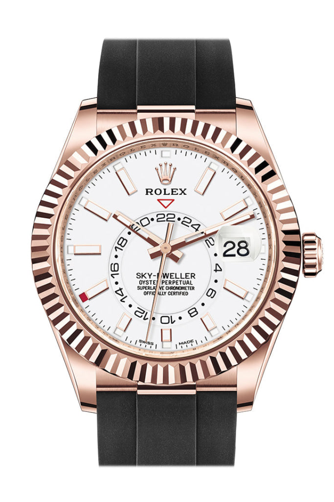 Rolex Sky-Dweller 42 White Dial 18K Rose Gold Men’s Watch 326235