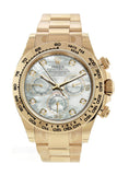 Rolex Cosmograph Daytona White Mother Of Pearl Dial 18K Yellow Gold Mens Watch 116508