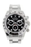 ROLEX Cosmograph Daytona Black Diamond Dial White Gold Oyster Men's Watch 116509