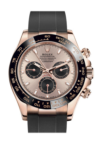 Rolex Cosmograph Daytona Rose Gold Sundust And Black Dial Oysterflex 116515Ln Watch