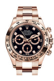 Rolex Cosmograph Daytona Rose Gold Black diamond set Dial Bracelet 116505