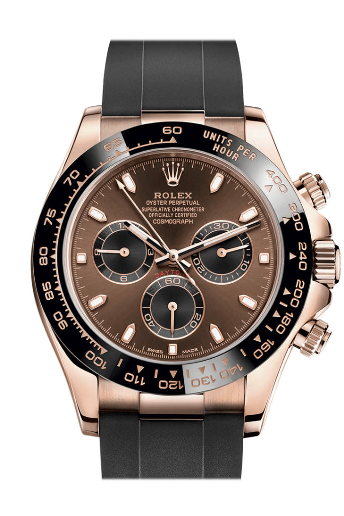 Rolex Cosmograph Daytona Rose Gold Chocolate And Black Dial Oysterflex 116515Ln Watch