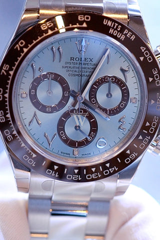 Rolex Daytona Chronograph Blue Dial Arabic Platinum Men’s Watch 116506