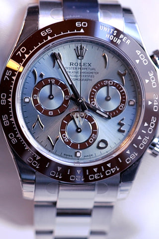 Rolex Daytona Chronograph Blue Dial Arabic Platinum Men’s Watch 116506