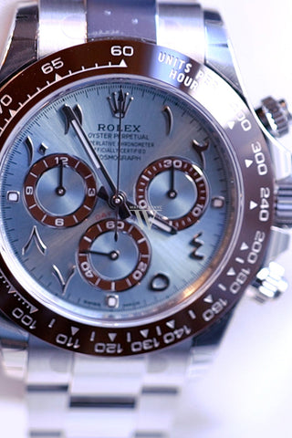 Rolex Daytona Chronograph Blue Dial Arabic Platinum Men’s Watch 116506