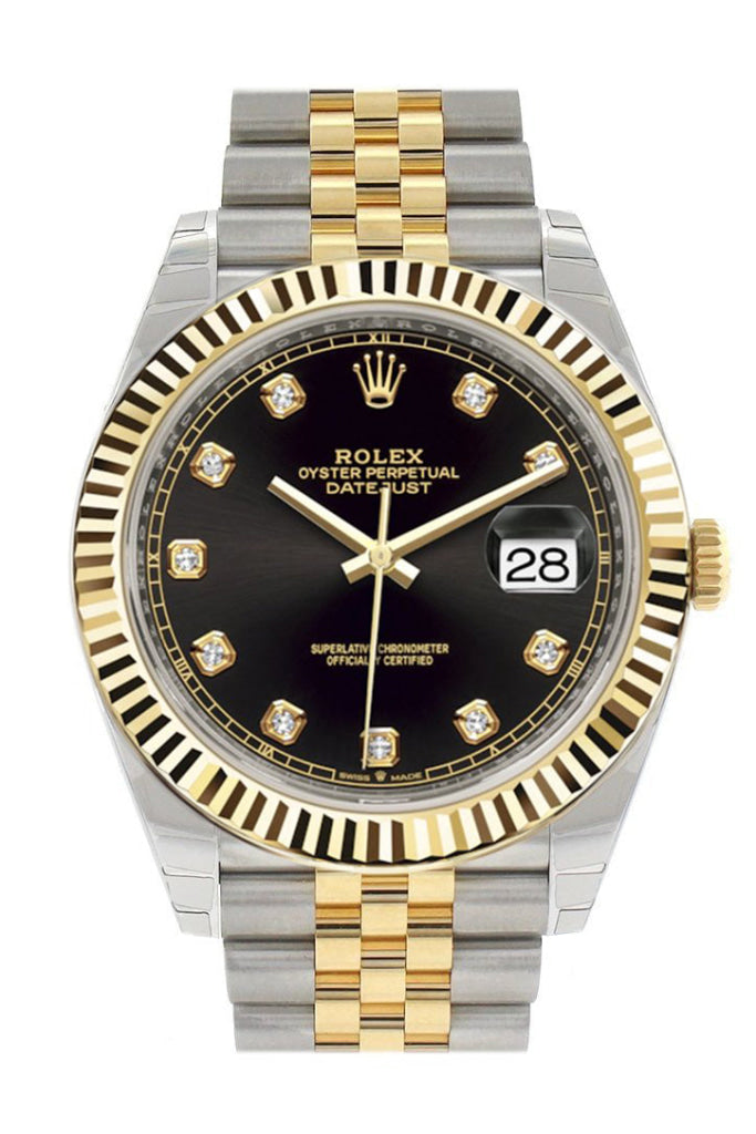 Rolex Datejust 41 Black Diamond Dial Steel And 18K Yellow Gold Jubilee Men’s Watch 126333