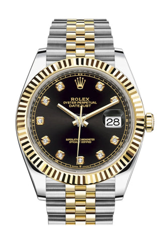 Rolex Datejust 41 Black Diamond Dial Steel And 18K Yellow Gold Jubilee Men’s Watch 126333