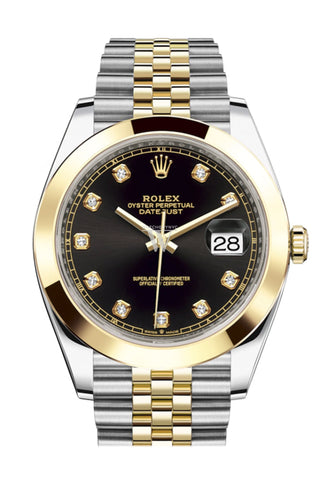 Rolex Datejust 41 Black Diamond Dial Steel And 18K Yellow Gold Jubilee Men’s Watch 126303