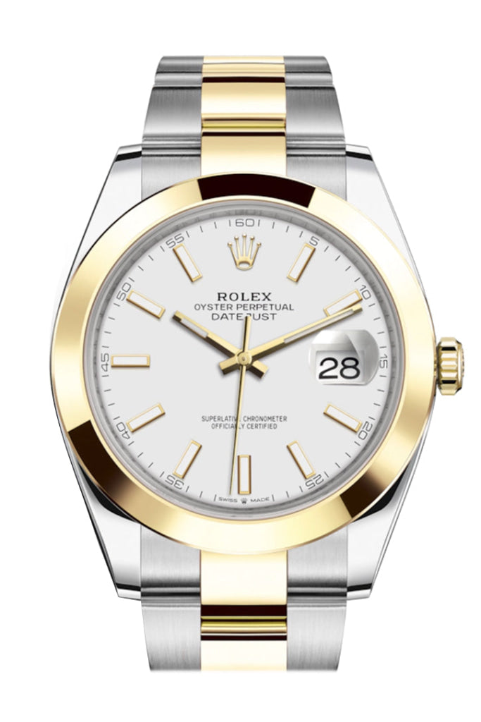 Rolex Datejust 41 White Dial Steel And 18K Yellow Gold Oyster Men’s Watch 126303