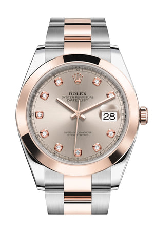 ROLEX Datejust 41 Sundust Diamond Dial Rose Gold And Steel Men's Watch 126301