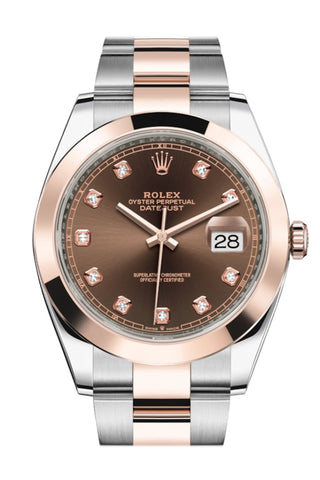 Rolex Datejust 41 Chocolate Diamond Dial Steel And 18K Rose Gold Men’s Watch 126301