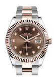 Rolex Datejust 41 Chocolate Diamond Dial Steel and 18K Rose Gold Oyster Men's Watch 126331