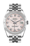 Rolex Datejust 31 Pink Mother of Pearl diamond Dial Dome set with Diamonds Bezel Jubilee Ladies Watch 178344