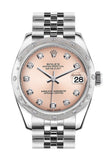Rolex Datejust 31 Pink Diamond Dial Dome set with Diamonds Bezel Jubilee Ladies Watch 178344