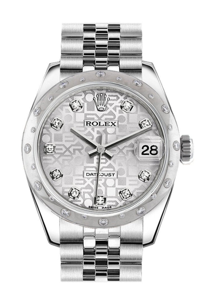 Rolex Datejust 31 Silver Jubilee Diamond Dial Dome Set With Diamonds Bezel Ladies Watch 178344 /