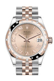 Rolex Datejust 31 Rosé colour Roman Dial Diamond Bezel Jubilee Rose Gold Two Tone Watch 278341RBR 278341