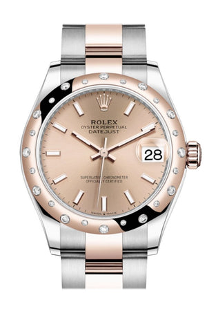 Rolex Datejust 31 Rosé Colour Index Dial Diamond Bezel Rose Gold Two Tone Watch 278341Rbr 278341