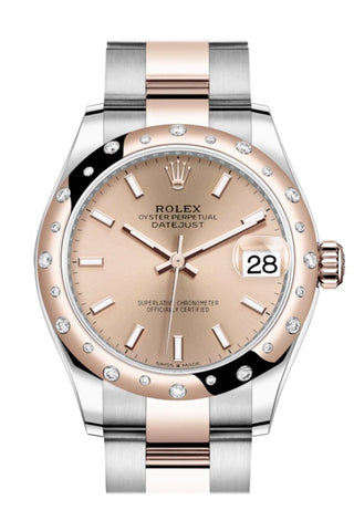 Rolex Datejust 31 Rosé Colour Index Dial Diamond Bezel Rose Gold Two Tone Watch 278341Rbr 278341